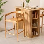 Krzesło barowe hoker drewniany Elle  3