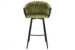 Krzesło barowe hoker Interlace aksamitny zielony 2