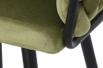 Krzesło barowe hoker Interlace aksamitny zielony 6