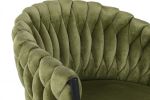 Krzesło barowe hoker Interlace aksamitny zielony 4