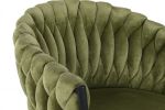 Krzesło barowe hoker Interlace aksamitny zielony - Item International 4