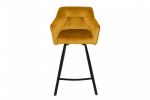 Krzesło barowe Hoker Loft aksamitny velvet musztardowy - Invicta Interior 1