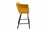 Krzesło barowe Hoker Loft aksamitny velvet musztardowy - Invicta Interior 4
