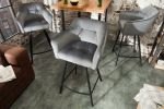 Krzesło barowe Hoker Loft aksamitny velvet szary  - Invicta Interior 8