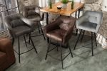 Krzesło barowe Hoker Loft aksamitny velvet szary  - Invicta Interior 10