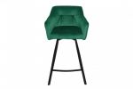 Krzesło barowe Hoker Loft aksamitny velvet zielony - Invicta Interior 1