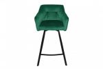 Krzesło barowe Hoker Loft aksamitny velvet zielony - Invicta Interior 2