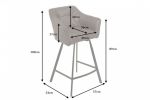 Krzesło barowe Hoker Loft taupe szary  - Invicta Interior 11