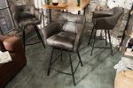 Krzesło barowe Hoker Loft taupe szary  - Invicta Interior 8