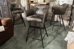 Krzesło barowe Hoker Loft taupe szary  - Invicta Interior 2