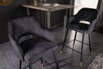 Krzesło barowe hoker Paris antracytowy - Invicta Interior 1