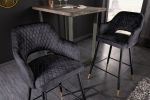 Krzesło barowe hoker Paris antracytowy - Invicta Interior 2