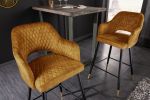 Krzesło barowe hoker Paris musztardowy - Invicta Interior 1