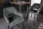 Krzesło barowe hoker Paris zielony  - Invicta Interior 2
