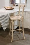 Krzesło barowe hoker rattanowe Maison belle natur białe  - Item International 2