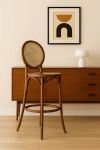 Krzesło barowe hoker rattanowy Icon retro z plecionką wiedeńską brązowy - Item International 2