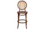 Krzesło barowe hoker rattanowy Icon retro z plecionką wiedeńską brązowy 2