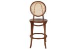 Krzesło barowe hoker rattanowy Icon retro z plecionką wiedeńską brązowy - Item International 3