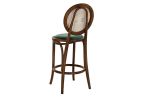 Krzesło barowe hoker rattanowy Icon retro z plecionką wiedeńską brązowy tapicerowany - Item International 5