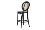 Krzesło barowe hoker rattanowy Icon retro z plecionką wiedeńską czarny - Item International 4