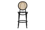 Krzesło barowe hoker rattanowy Icon retro z plecionką wiedeńską czarny 2