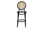 Krzesło barowe hoker rattanowy Icon retro z plecionką wiedeńską czarny - Item International 3