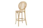 Krzesło barowe hoker rattanowy Icon retro z plecionką wiedeńską naturalny - Item International 4