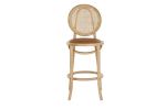 Krzesło barowe hoker rattanowy Icon retro z plecionką wiedeńską naturalny tapicerowany - Item International 5