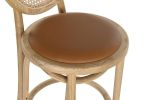 Krzesło barowe hoker rattanowy Icon retro z plecionką wiedeńską naturalny tapicerowany - Item International 9