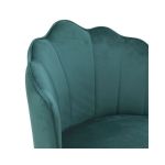 Krzesło barowe hoker Shell Peacock aksamitny zielony złoty - Inart 6
