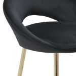 Krzesło barowe Hoker Sobre aksamitny czarny złoty 5