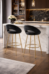 Krzesło barowe Hoker Sobre aksamitny czarny złoty - Inart 2