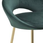 Krzesło barowe Hoker Sobre aksamitny zielony złoty 5