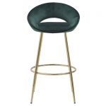 Krzesło barowe Hoker Sobre aksamitny zielony złoty 2