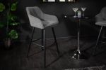 Krzesło barowe hoker Turin aksamitne szare - Invicta Interior 10
