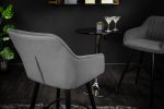 Krzesło barowe hoker Turin aksamitne szare - Invicta Interior 7