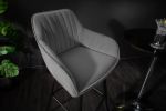 Krzesło barowe hoker Turin aksamitne szare - Invicta Interior 4