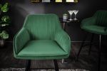Krzesło barowe hoker Turin aksamitne zielone - Invicta Interior 6