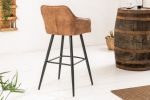 Krzesło barowe hoker Turin vintage brązowe  - Invicta Interior 6