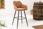 Krzesło barowe hoker Turin vintage brązowe  - Invicta Interior 3