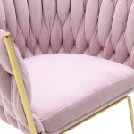 Krzesło Chest More aksamitne różowo-złote 5