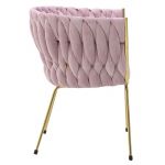 Krzesło Chest More aksamitne różowo-złote 3