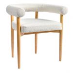 Krzesło drewniane Designer chair boucle round 1