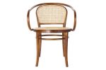 Krzesło drewniane gięte Vintage rattanowe brązowe 2
