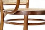 Krzesło drewniane gięte Vintage rattanowe brązowe 5