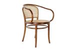 Krzesło drewniane gięte Vintage rattanowe brązowe 1