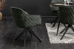 Krzesło Euphoria aksamitne obrotowe ciemnozielone - Invicta Interior 4