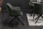Krzesło Euphoria aksamitne obrotowe ciemnozielone - Invicta Interior 3