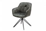 Krzesło Euphoria aksamitne obrotowe ciemnozielone - Invicta Interior 2