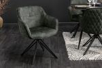 Krzesło Euphoria aksamitne obrotowe ciemnozielone - Invicta Interior 1